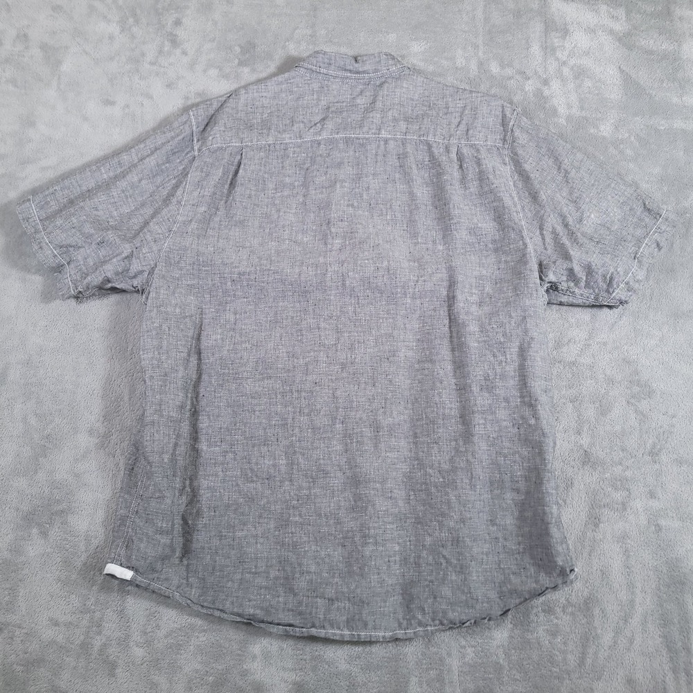 Tommy Bahama Shirt Mens XL Gray Linen Button Up‎ Short Sleeve Camp Marlin Grey - Picture 9 of 10